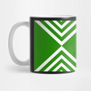 Abstract geometric pattern - green and white. Mug